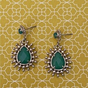 Kendra Scott Green and Silver Earrings